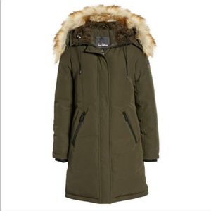 Sam Edelman Faux Fur Trim Down Parka - Loden Green